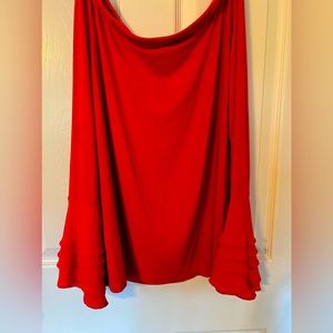 White House Black Market Off Shoulder Bell Sleeve Blouse Large